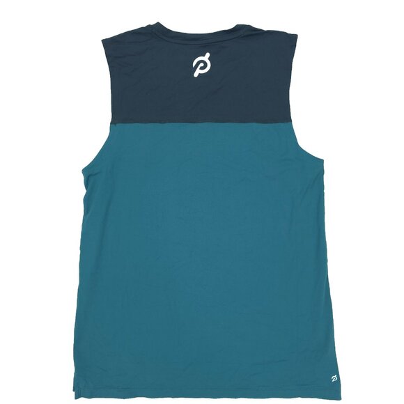 Peloton Tank Top Shirt Mens Medium Blue Teal Athletic Stretch Gym Workout Active - Picture 6 of 8
